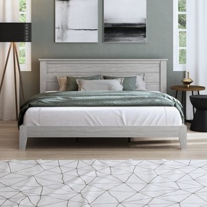 Galano King Tiena Lencia Bed with Headboard – Dusty Grey Oak - 1 of 4