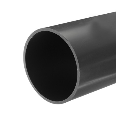 Unique Bargains Water Plumb DIY Crafts High Impact Rigid Round Pipes 8" Length ID 4" OD 4.33" Light Grey
