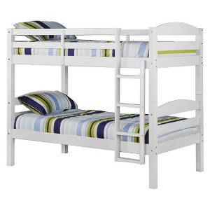 Solid Wood Twin over Twin Bunk Bed - White - Saracina Home