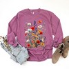 Simply Sage Market Women's Blue and Red Wildflowers Long Sleeve Garment Dyed Tee - 2 of 4