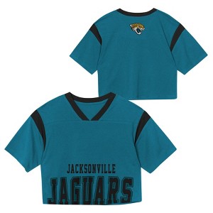 NFL Jacksonville Jaguars Women's Short Sleeve Fashion Crop Jersey - 1 of 3