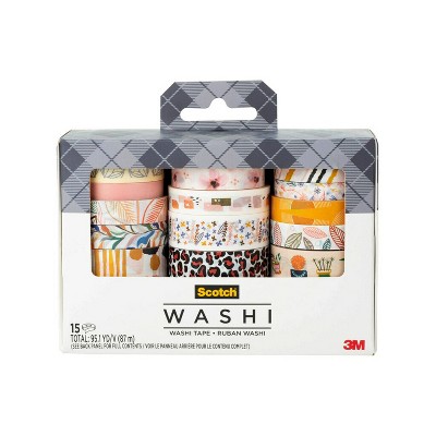 Scotch Washi Tape 0.59-in x 16.333-ft Silver at