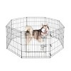 Pet Adobe 8-Panel Metal Folding Pet Playpen with Door - Satin Black - 4 of 4