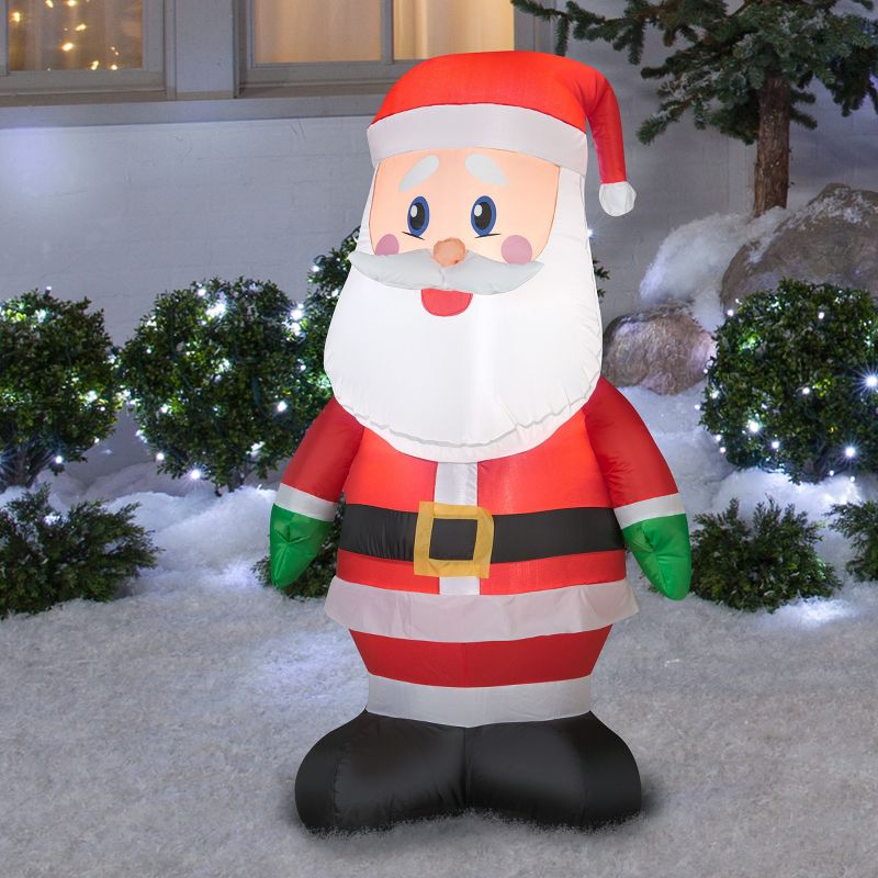 Gemmy Christmas Airblown Inflatable Outdoor Santa, 4 ft Tall, Multicolored, 3 of 5