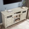 Gulches White TV Stand Entertainment Center Fits TVs up to 65 in with 2 Half Glass Doors 3 Adjustable Shelves 6 Cable Cutouts - 3 of 4