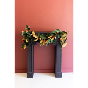Artificial Magnolia Leaf Garland – 72" Faux Greenery by Kalalou - 1 of 4