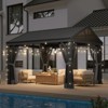 Aoxun 10x12 Hardtop Gazebo with Gable Roof, Aluminum Frame & Steel Top, Outdoor Pavilion with Netting & Hooks for Patio or Garden - 3 of 4