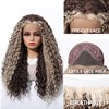 Jessie's Wig 22 Inch Curly 13*3.5 Synthetic Lace Wigs Brown Skunk Stripe With Blonde 1 Pc/Pack - 2 of 4