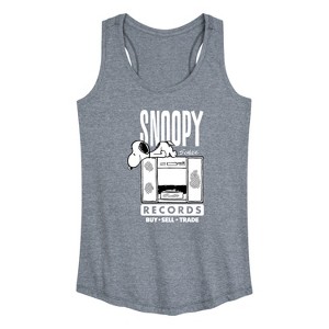 Women's - Peanuts - Snoopy Records Graphic Racerback Tank - 1 of 4