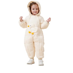 Little Plant Premium White Muscovy Duck Down Dual Zipper Snowsuit- White Duckling - 1 of 4