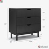Stead Fluted 3 Drawer Dresser - Large Nightstand with Ample Storage - Living Room and Bedroom Furniture - Modern Dresser - 2 of 4