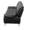 DOMETOUR Black Faux Leather 3-Seater Living Room Sofa - Modern Comfort and Timeless Elegance - 4 of 4
