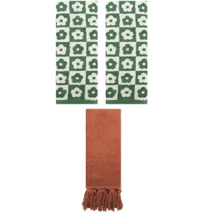 REGALWOVEN 3 Packs Cotton Soft Absorbent Decorative Bathroom Hand Towel 14" x 30" - 1 of 4