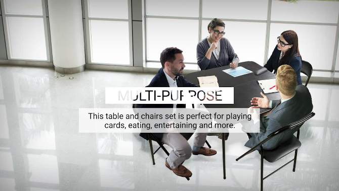 5pc Folding Table Set Black - Plastic Dev Group, 2 of 6, play video