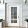 Lirago 8 Lite Low-E Glass Fiberglass Front Doors 36  inch  x 80  inch  Left Hand Inswing with 4 9/16 inch  White Primed Knock Down Jamb - 3 of 4