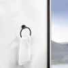 Black 6-Piece Enhanced Aluminum Towel Rack Set - 24 Inches, Wall-Mounted Bathroom Accessories Collection - 4 of 4