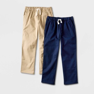 Boys' 2pk Stretch Straight Fit Woven Pull-On Pants - Cat & Jack™ - 1 of 3