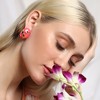 SOHI Women's Neon Pink The Dragonfly Stud Earrings - 3 of 4