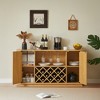 JANSNO 58" Wavy Modern Multi Functional Sideboard Buffet Cabinet with Wine Rack & Glass Holder - 3 of 4