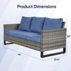 Buenhomino Outdoor Patio Furniture - Wicker Sofa with Removable Cushion, 3 Seater Rattan Couch with Deep Seat for Balcony Deck Backyard - 3 of 4