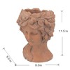 YUHAO Greek Style Cement Head Planter For Indoor Outdoor Home Garden Decor,8"x9"x11.5" - 4 of 4