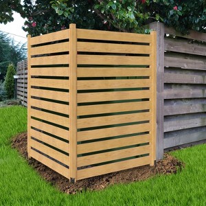 DoCred Air Conditioner Fence, Freestanding Privacy Fence,1-2Panel Wood Screens with Planter Box for Outdoor AC, Trash Can, Pool Equipment Enclosure - 1 of 4