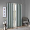 Stylish Polyester Printed Heathered Window Panel,Textured Blackout Curtain fits Modern Room Decor for All Season, Dusty Seafoam, 100x84" Blackout - 2 of 4