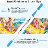 Ohuhu Markers for Adult Coloring Books No Bleeding 60 Colors - Water-based Dual Tips Fineliner & Brush Drawing Pens Art Markers - Maui - White - 3 of 4