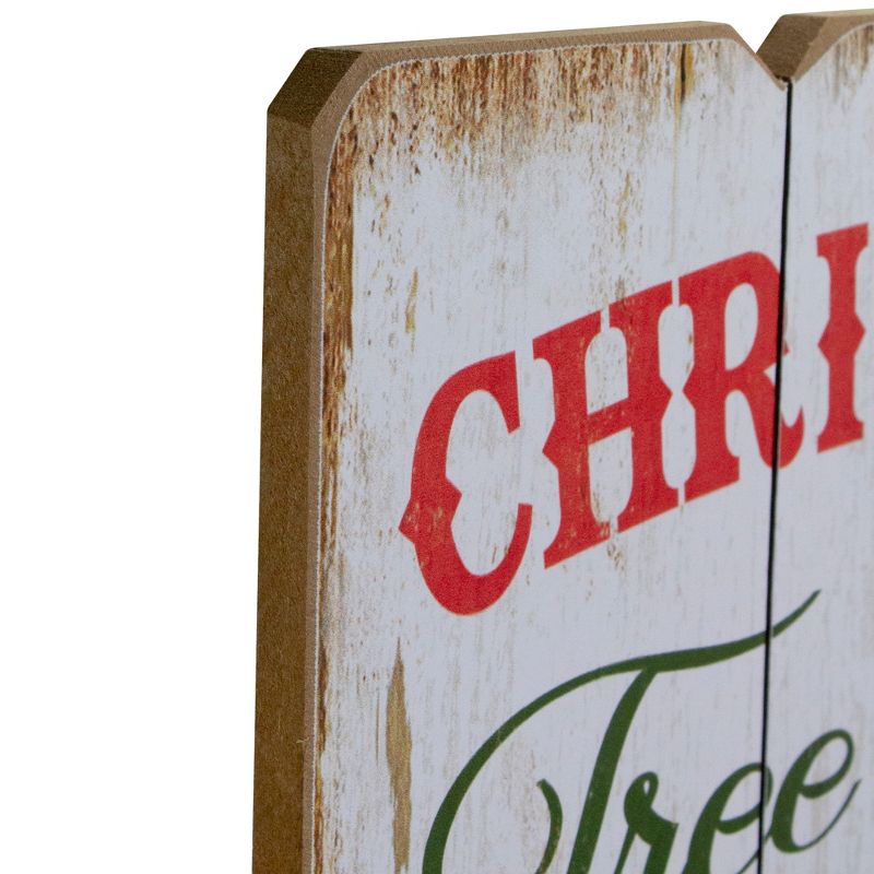 Northlight 23.5" Rustic Wooden Christmas Tree Farm Hanging Wall Sign, 4 of 5