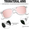 Attop Polarized sunglasses for women and men, fashionable, classic retro style, transparent frame, pink mirror - 2 of 4