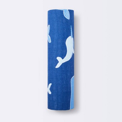 Image of Muslin Swaddle Blanket Whales - Cloud Island™