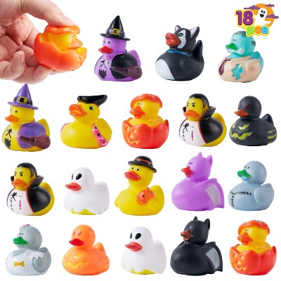 Joyfy Halloween Party Supplies, 18 PCS Rubber Ducks Party Toys for Halloween Goodie Bag Fillers Decorations School Classroom Game Prizes Baby Bath Toy