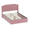 Queen Size Tufted Upholstered Bed Frame with Crystal Button Accents and Under-Bed Storage Space - 4 of 4