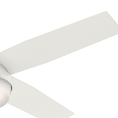 52'' Fresh White Composite Low Profile Ceiling Fan with LED Light and Remote