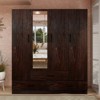 Keloyid Brown Wood 62.99 in. Armoire with 3 Drawers and 6 Shelves - 4 of 4