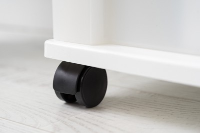 White Plastic 4-Drawer Storage Chest with Casters
