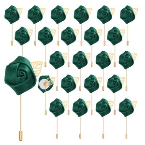 Unique Bargains Realistic Rose Boutonnieres Flower Pins for Wedding Ceremony 24 Pcs - 1 of 4