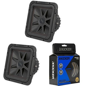 Kicker (2) 45L7R122 L7R 12-Inch (30cm) Subwoofer, Dual Voice Coil, 2-Ohm & 46QW1220 12AWG 20ft Speaker Wire - 1 of 4