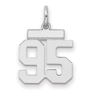 Black Bow Jewelry Sterling Silver, Athletic Collection, Small Polished Number 95 Pendant - 1 of 4