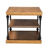Baxton Studio Sebastian Traditional Industrial Oak Brown Finished Wood and Black Metal 3-Tier End Table - 4 of 4