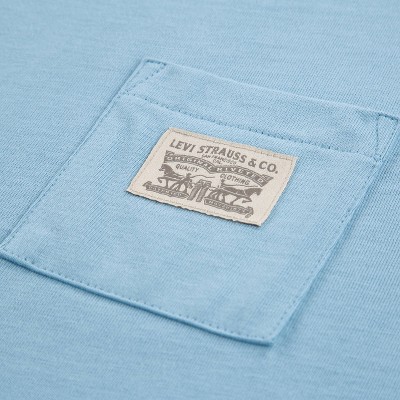 Levi's Boys' Short Sleeve Curved Hem Pocket T-Shirt - Aqua Blue L — фото 4