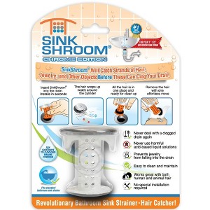 SinkShroom (Chrome Edition) The Hair Catcher That Prevents Clogged Bathroom Sink Drains from TubShroom - 1 of 4