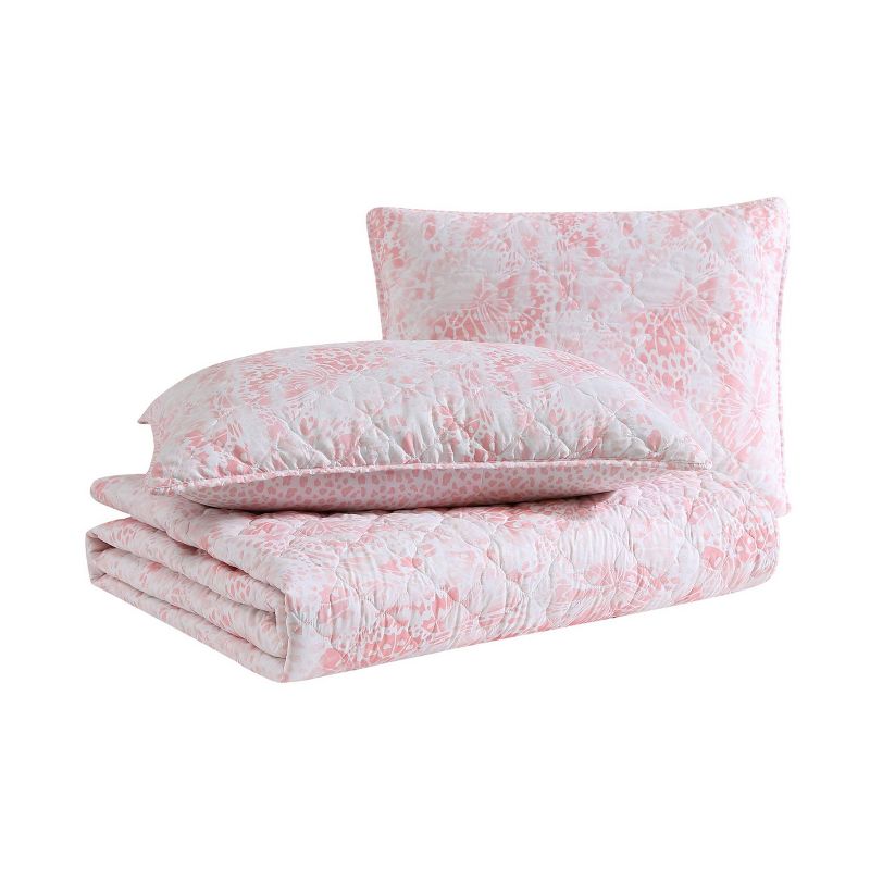 Full/Queen Betsey Johnson Butterfly 100% Microfiber Quilt Set Ombre Pink - Betseyville, 4 of 9