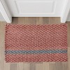 tagltd 1'6"x2'6" Handwoven Doormat Blush Striped Rectangle Indoor and Outdoor Polypropylene Door Welcome Mat Red - 3 of 4