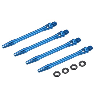 Unique Bargains 2BA Thread Aluminum Dart Shafts with Rubber Rings for Steel Tip 4 Pcs