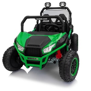 24V Ride on Car with Remote Control, 2 Seater LED Lights, Bluetooth, Treaded Tires, Electric Vehicles for Boys Girls - 1 of 4