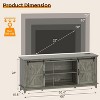 Farmhouse TV Stand for Living Room Bedroom 66 Inch, Tall Entertainment Center with Storage Shelves, Media Console Cabinet with liding Barn Door - 2 of 4