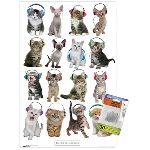 Trends International Keith Kimberlin - Kittens - Headphones Unframed Wall Poster Prints - 1 of 4