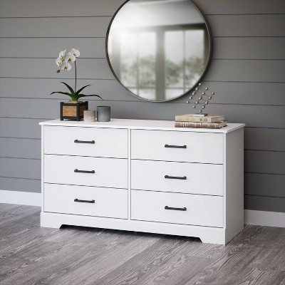 White Farmhouse Double Dresser with Soft Close Drawers