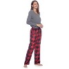 Ashford & Brooks Women's Long Sleeve Cotton Top Fleece Pants Pajama Set - 3 of 4